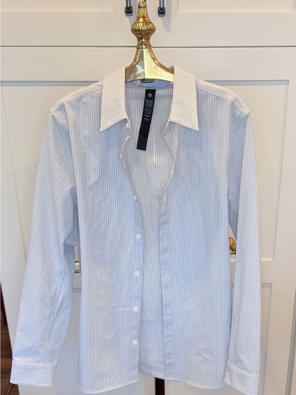 lululemon athletica Light Blue & White Pinstripe Button-Down Shirt